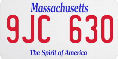 MA license plate 9JC630