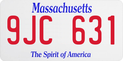 MA license plate 9JC631
