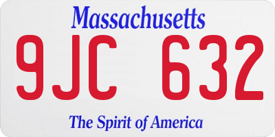 MA license plate 9JC632