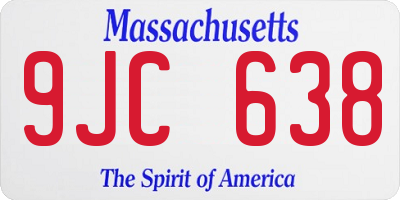 MA license plate 9JC638