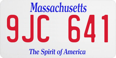 MA license plate 9JC641