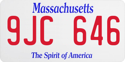 MA license plate 9JC646