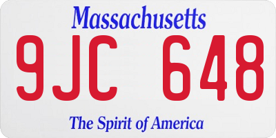 MA license plate 9JC648