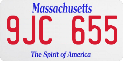 MA license plate 9JC655