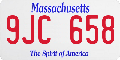 MA license plate 9JC658