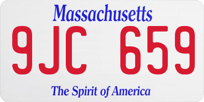 MA license plate 9JC659