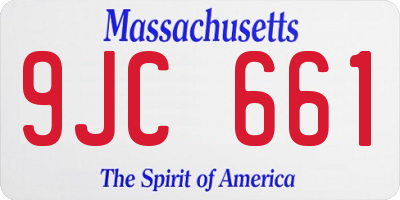 MA license plate 9JC661