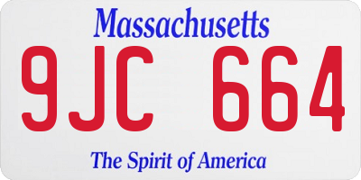 MA license plate 9JC664