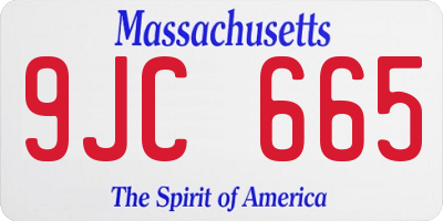 MA license plate 9JC665