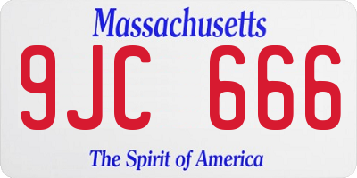 MA license plate 9JC666