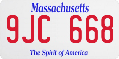 MA license plate 9JC668