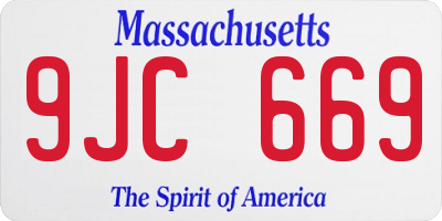 MA license plate 9JC669