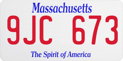 MA license plate 9JC673