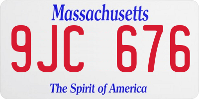 MA license plate 9JC676