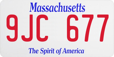 MA license plate 9JC677