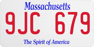 MA license plate 9JC679
