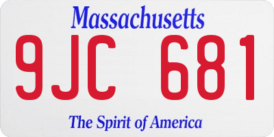 MA license plate 9JC681