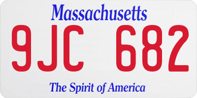 MA license plate 9JC682