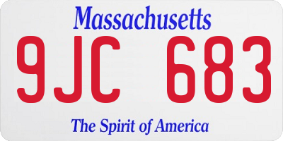 MA license plate 9JC683
