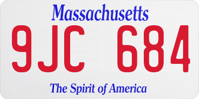 MA license plate 9JC684