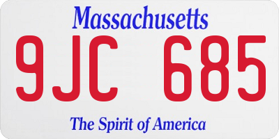 MA license plate 9JC685