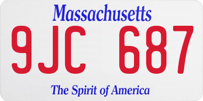 MA license plate 9JC687