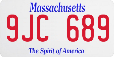 MA license plate 9JC689