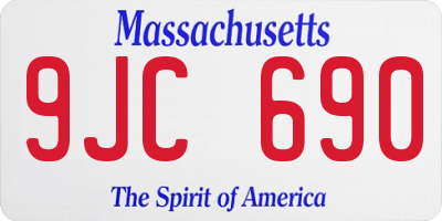 MA license plate 9JC690