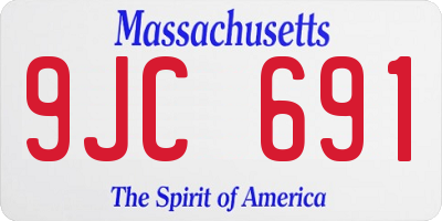 MA license plate 9JC691