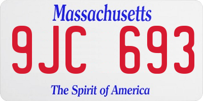 MA license plate 9JC693