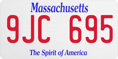 MA license plate 9JC695