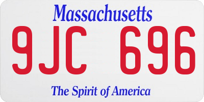 MA license plate 9JC696