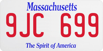 MA license plate 9JC699