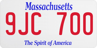 MA license plate 9JC700