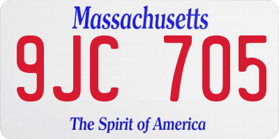 MA license plate 9JC705
