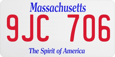 MA license plate 9JC706