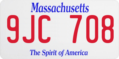 MA license plate 9JC708