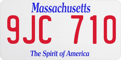 MA license plate 9JC710