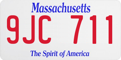 MA license plate 9JC711