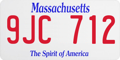 MA license plate 9JC712