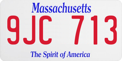 MA license plate 9JC713