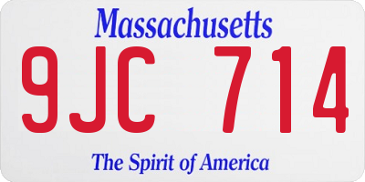MA license plate 9JC714