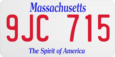 MA license plate 9JC715