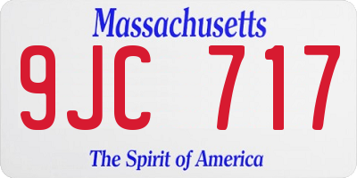 MA license plate 9JC717
