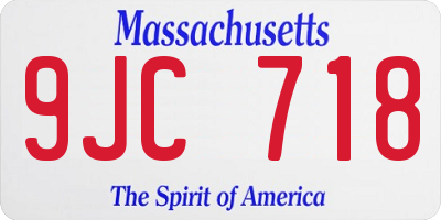 MA license plate 9JC718