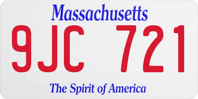 MA license plate 9JC721