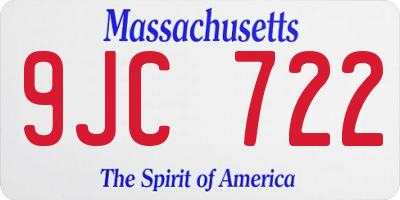 MA license plate 9JC722
