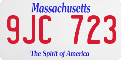 MA license plate 9JC723