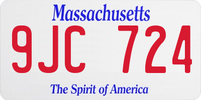 MA license plate 9JC724