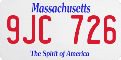 MA license plate 9JC726